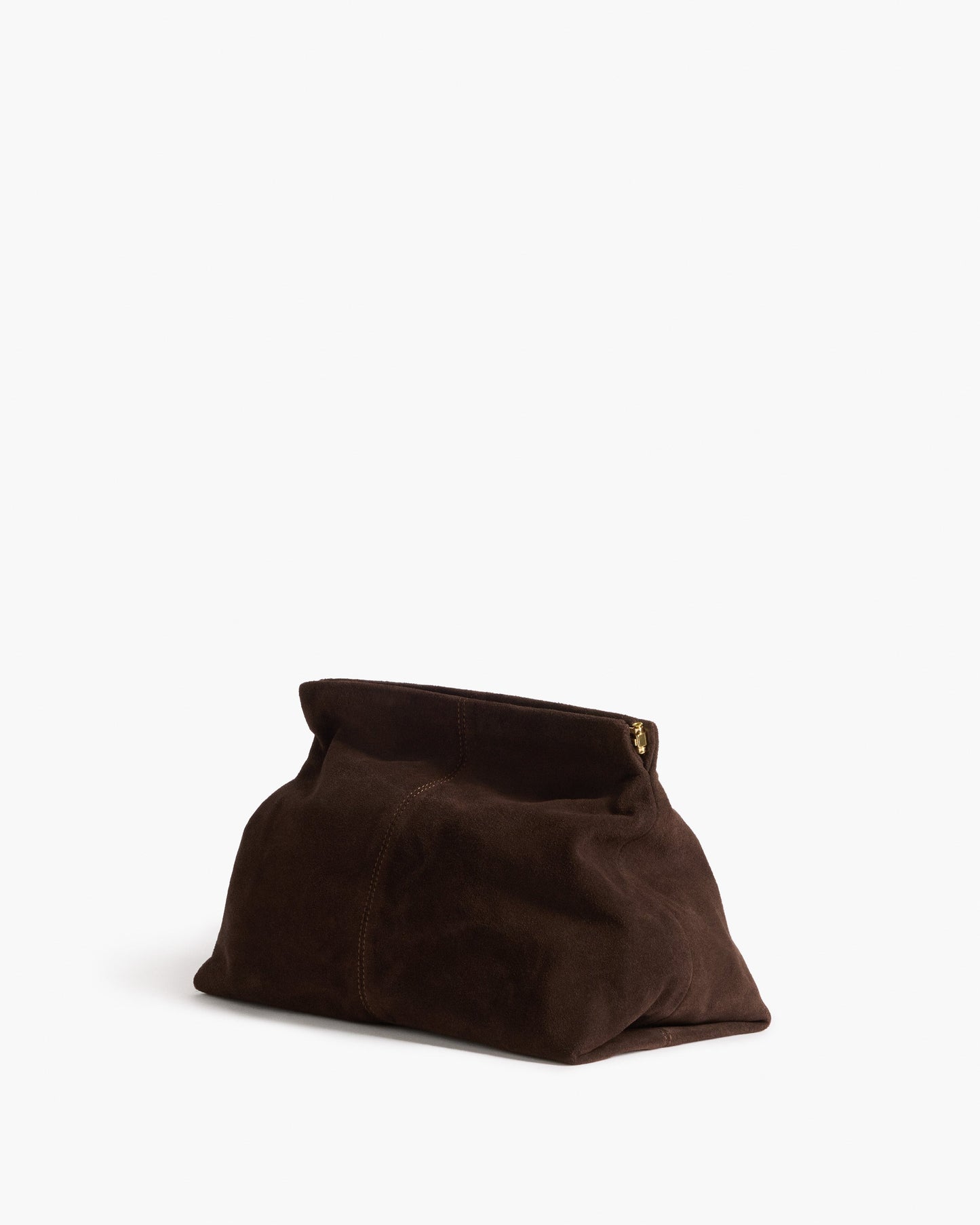 Clay Clutch Suede Chocolate