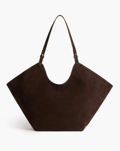 Dahlia Tote Bag Suede Chocolate