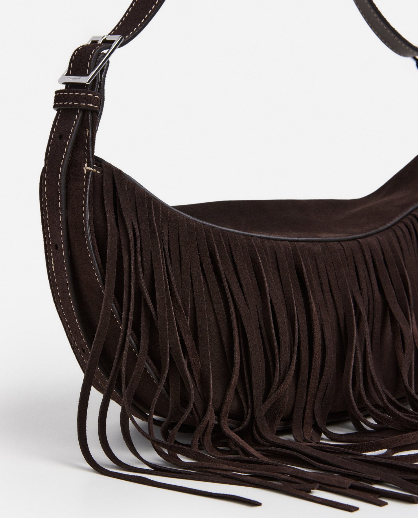 Ivy Cross Shoulder Bag Suede Chocolate