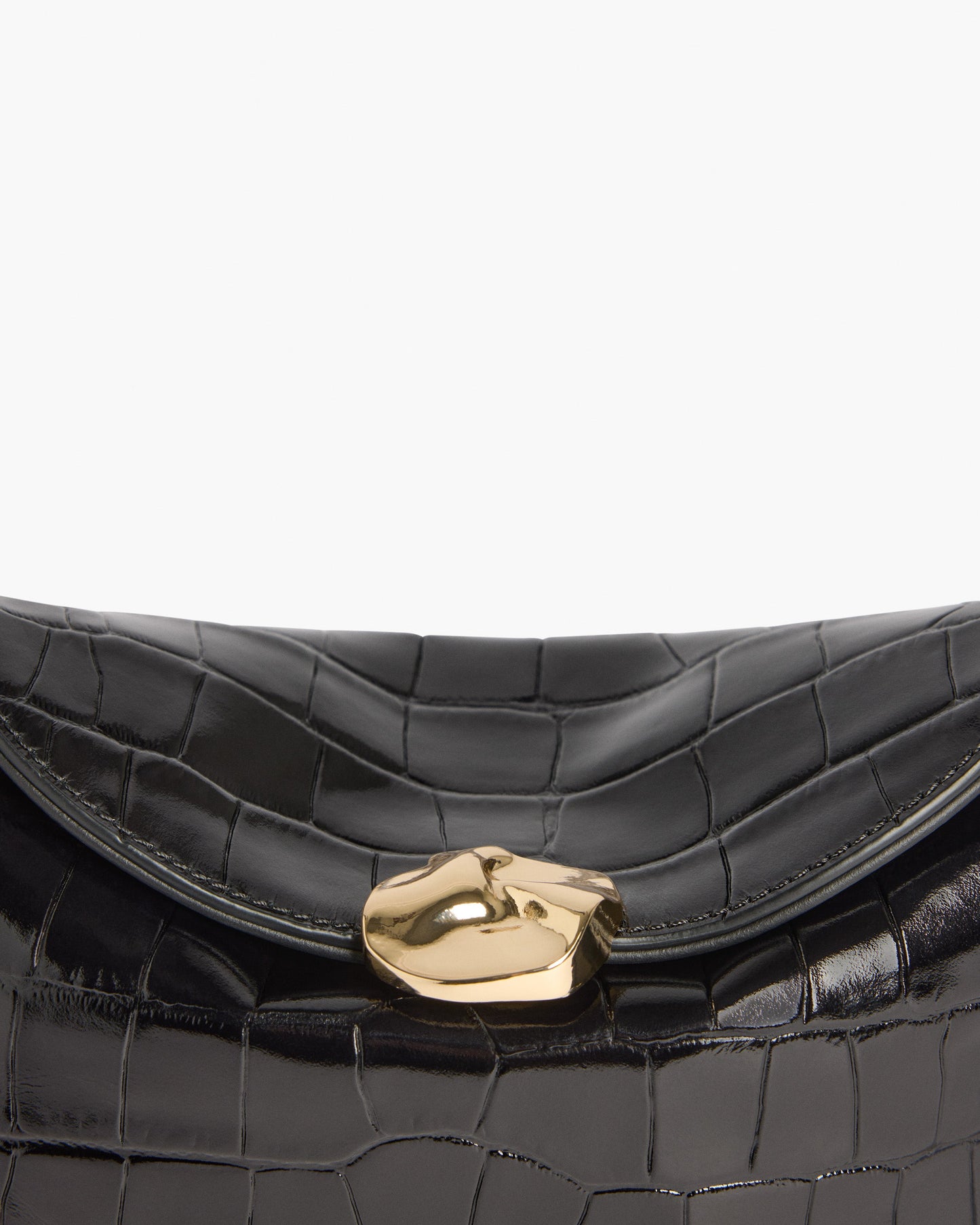 Hanna Clutch Leather Croco Black