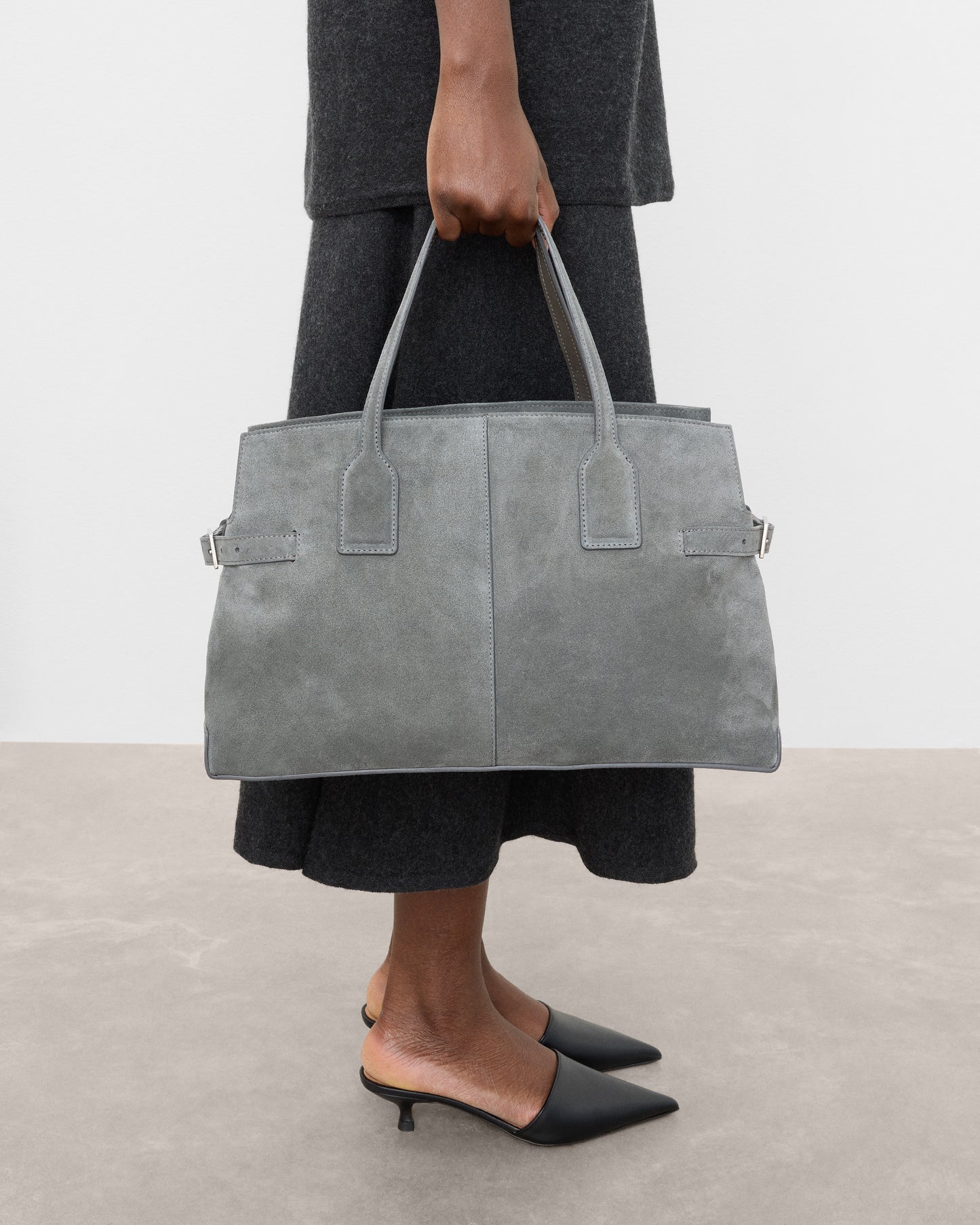 Lisa Bowler Bag Suede Stone Grey
