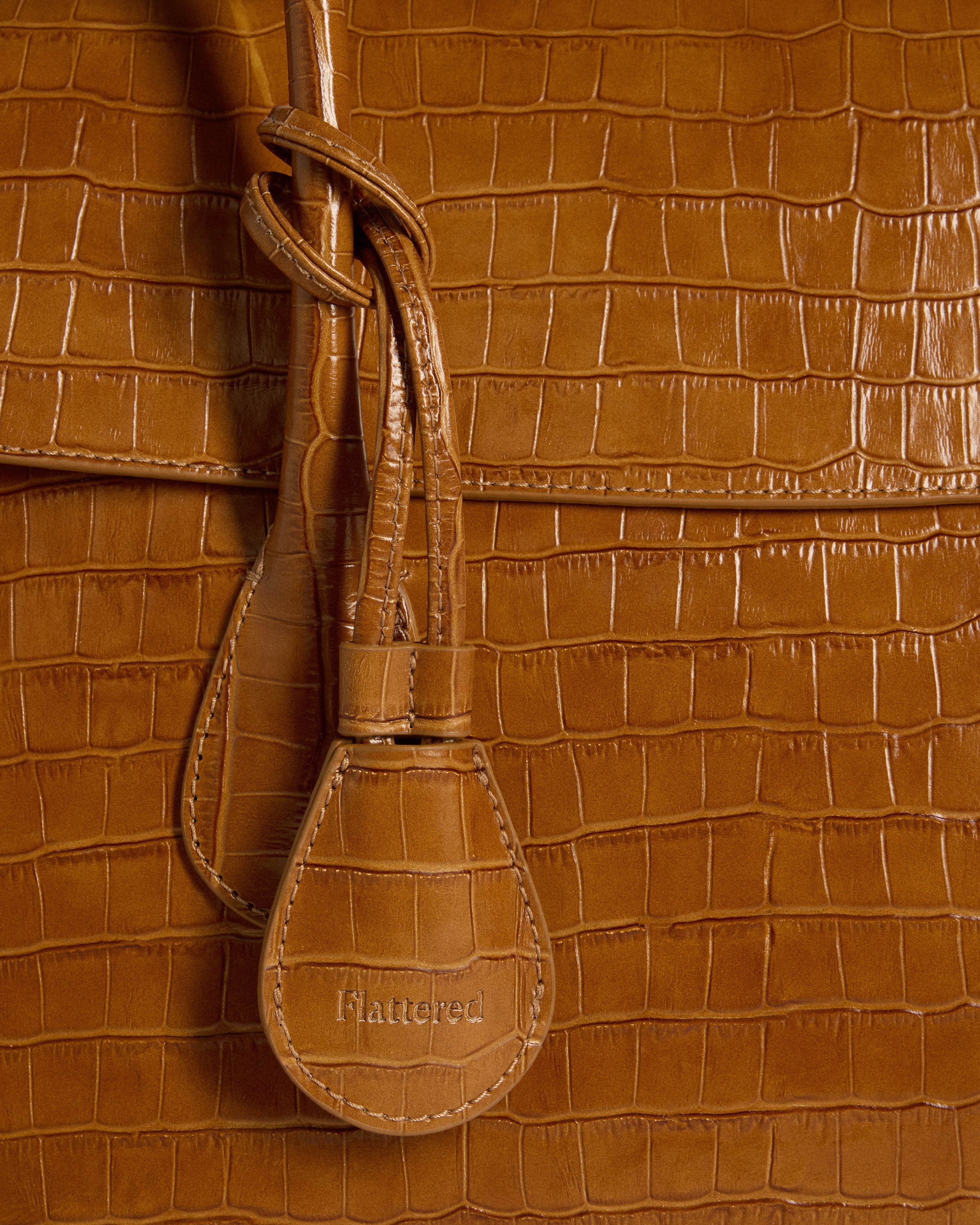 Lydia Tote Bag Croco Leather Amber