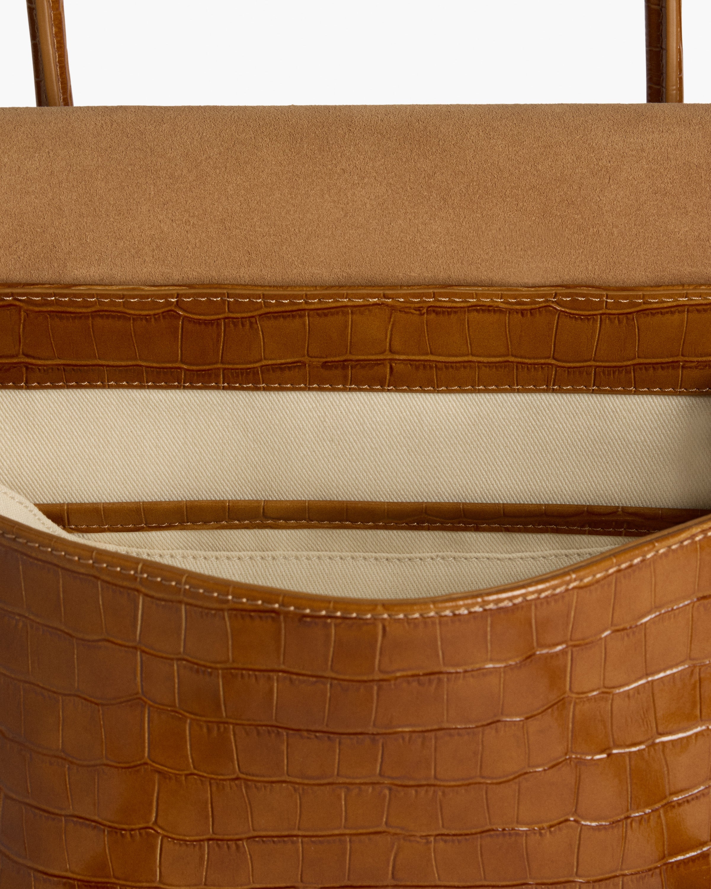 Lydia Tote Bag Croco Leather Amber