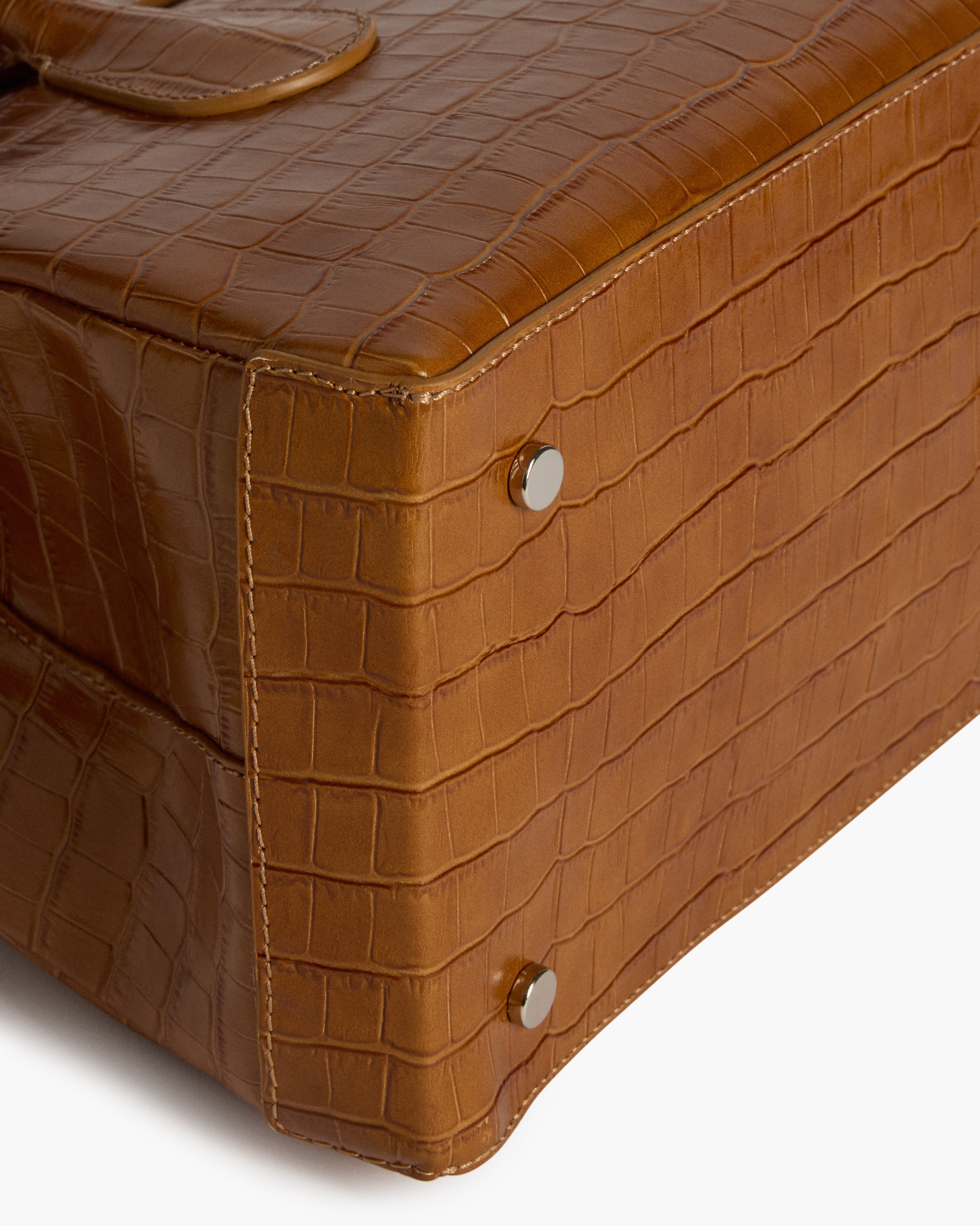Lydia Tote Bag Croco Leather Amber